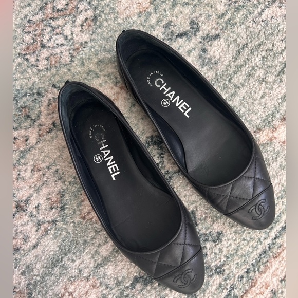 Chanel black quilted leather ballerina flats shoes - Picture 8 of 10